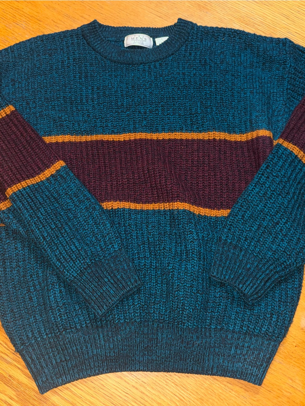 Sears Teal, Maroon & Gold Crewneck Sweater